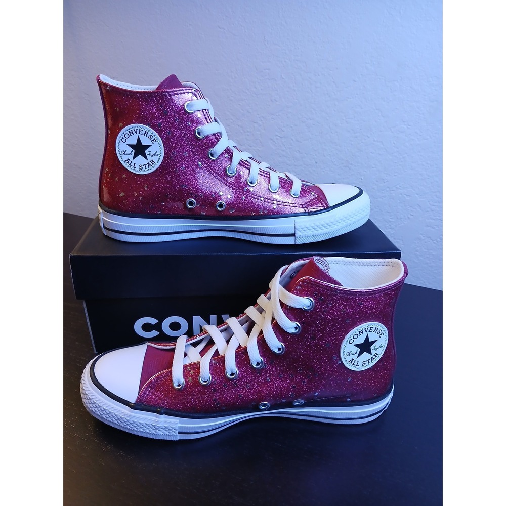 Converse Chuck Taylor All Star Hi Glitter Star Sporty Berry Pink A13112C Kid 4.5